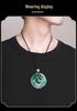 Blue Water Jadeite Double Dragon Pendant for Prosperity