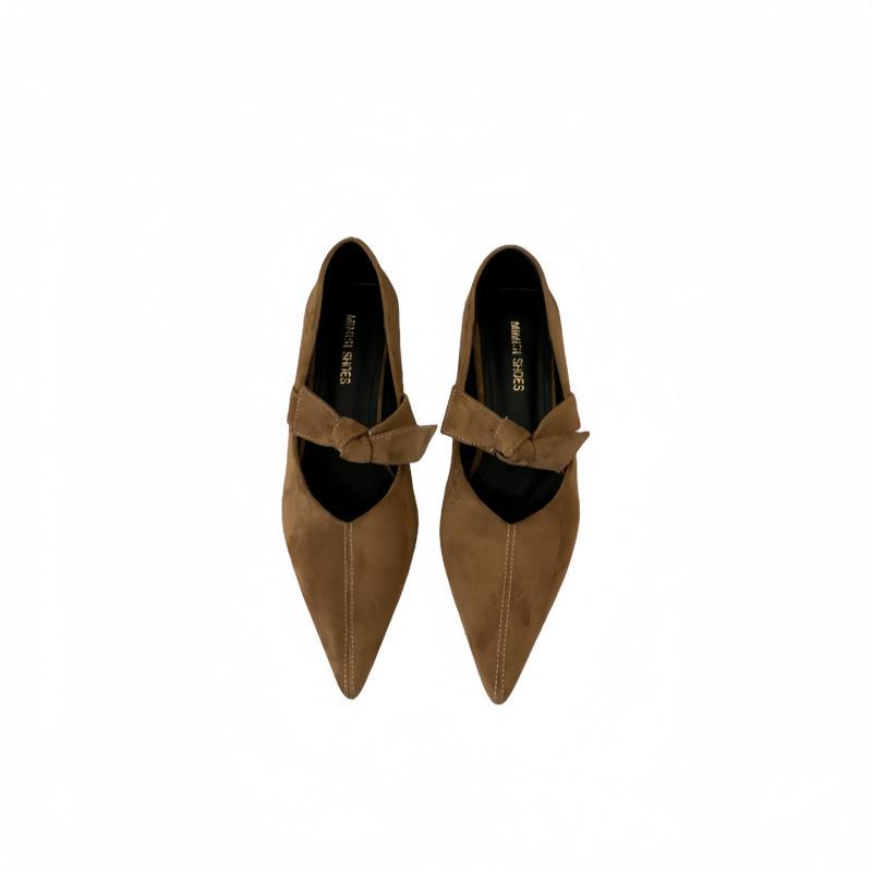 French Thick Heel Pointed Suede Mary Jane Shoes Women's 2025 Spring and Autumn New Evening Breeze with Skirt Low Heel Single Shoes Women's Shoes