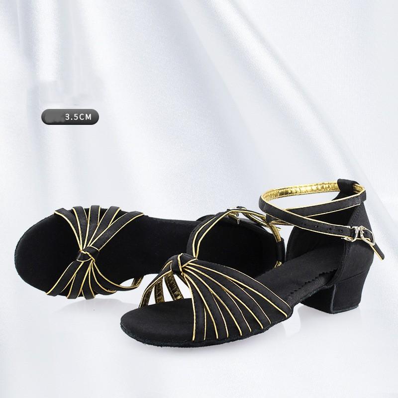 Kinderschuhe für lateinamerikanischen Tanz, Damenschuhe mit mittlerem Absatz für Square Dance, weiche Sohle für Übungsschuhe