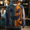 Męska bluza z kapturem na Halloween z nadrukiem i dużą kieszenią