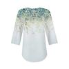 3/4 Length Sleeve Womens Tops Summer T-Shirts Floral Print V Neck Casual Basic Tee Button Shirts Tunic Tops