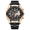 RORIOS Watch with Date Luminous 30m Water Stylish Wristwatch for Job Stainless Steel Rose Gold or Gift Men's Display, Movement, Resistance, Popular,