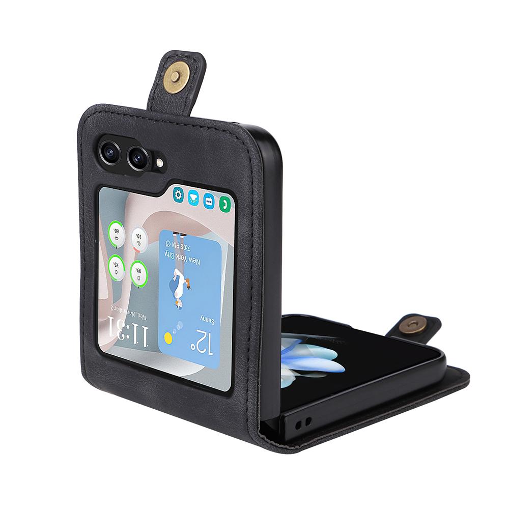 YIKATU YK-002 For Samsung Galaxy Z Flip7 FE 5G/Z Flip6 5G Case Card Holders PU Leather Skin-Touch Phone Cover