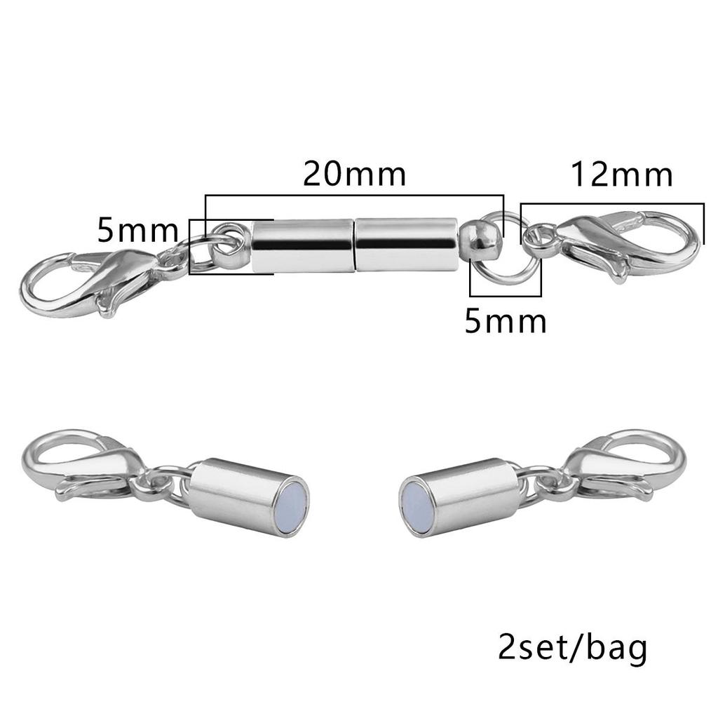 2/5 Stück Verschlüsse, Zubehör, magnetischer Hummer für Halskette, Armband, Hummerkugelhaken