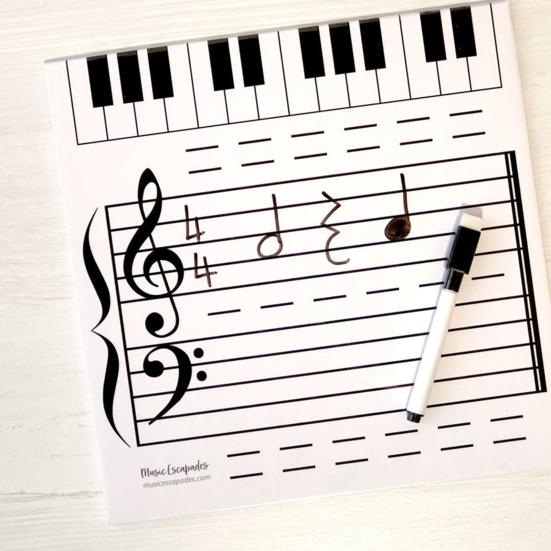 1 Set Music Staff Board Magnetic Erasable Paper Enjoyable Musical Instruction Whiteboard Toy for Kids