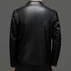 Men Jacket Lapel Long Sleeve Zipper Placket Regular Fit Coat Solid Color Short Style Faux Leather Jacket Casual Street Outwear