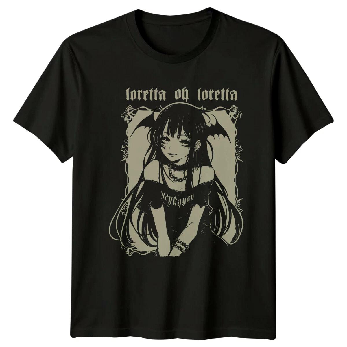 Loretta Oh Loretta Anime Girl T-Shirt Goth Manga Vaporwave Art M