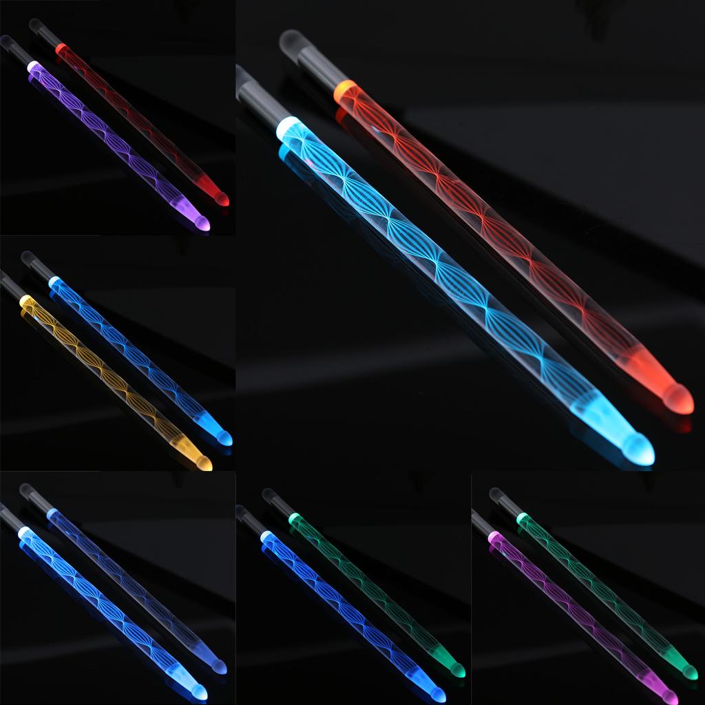 Portable 13 Color Glow Drumsticks 5A Acrylic Drum Stick Bright LED Light Up Drum Sticks Drum Accessories Easy to Use