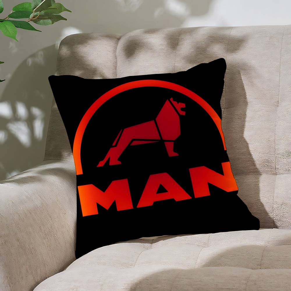 Cool MMan Truck Logo Throw Pillow Covers Pattern Cushion Cover Suitable For Sofa Bedroom Car Pillow Cover