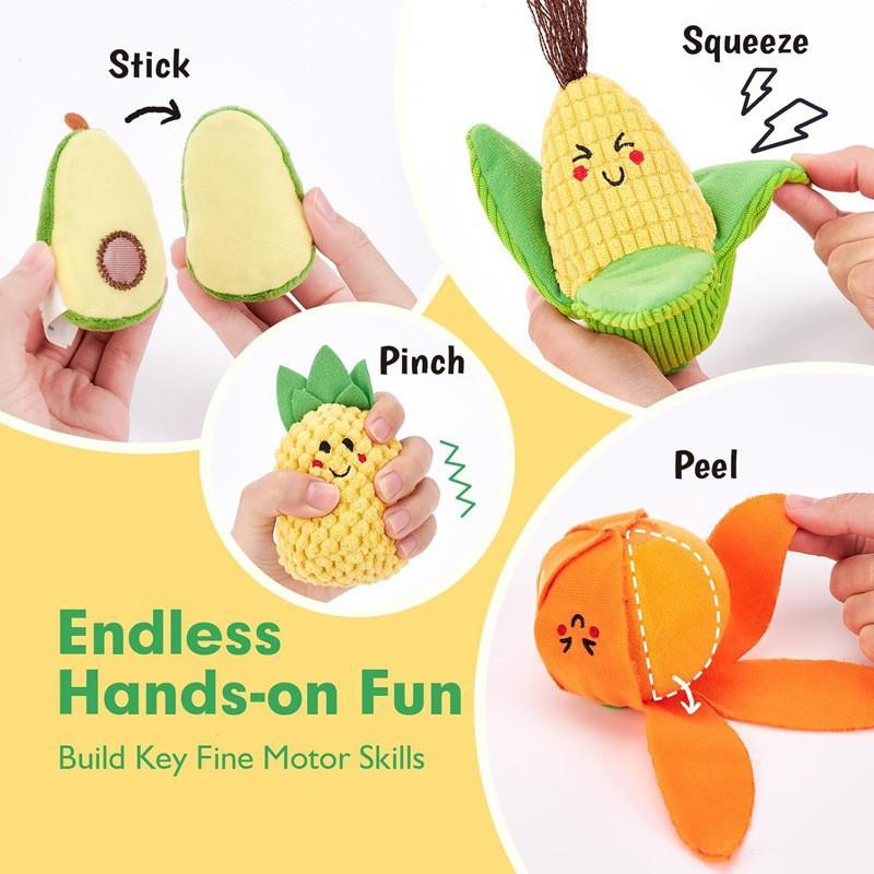 Montessori Fruit Colore Sorting Game Baby Simulation Carrot Plucking Plush Toy Vegetable Shape Matching Picking Play SensoryToy