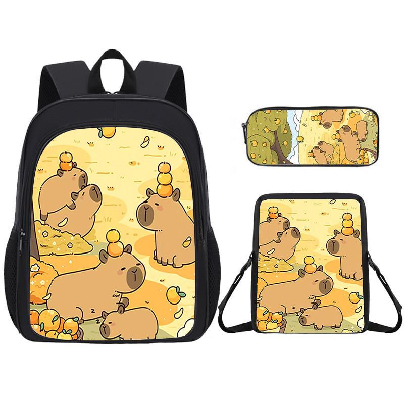 Capybara Kids Backpack And Pen Case With Lightweight Design For School And Day Trips