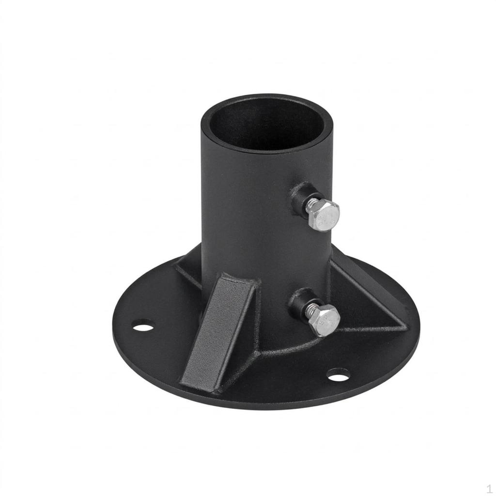 Round Post Floor Flange Powder Coated Anchor Reinforced with Set Screws for