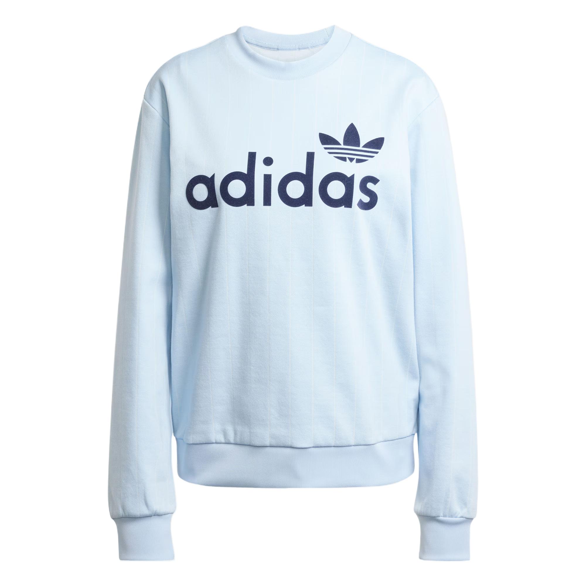 

Adidas Originals Pinstripe Sweatshirt Retro Sport Loose Fashion Hoodie Women sweatshirt JN1235 S