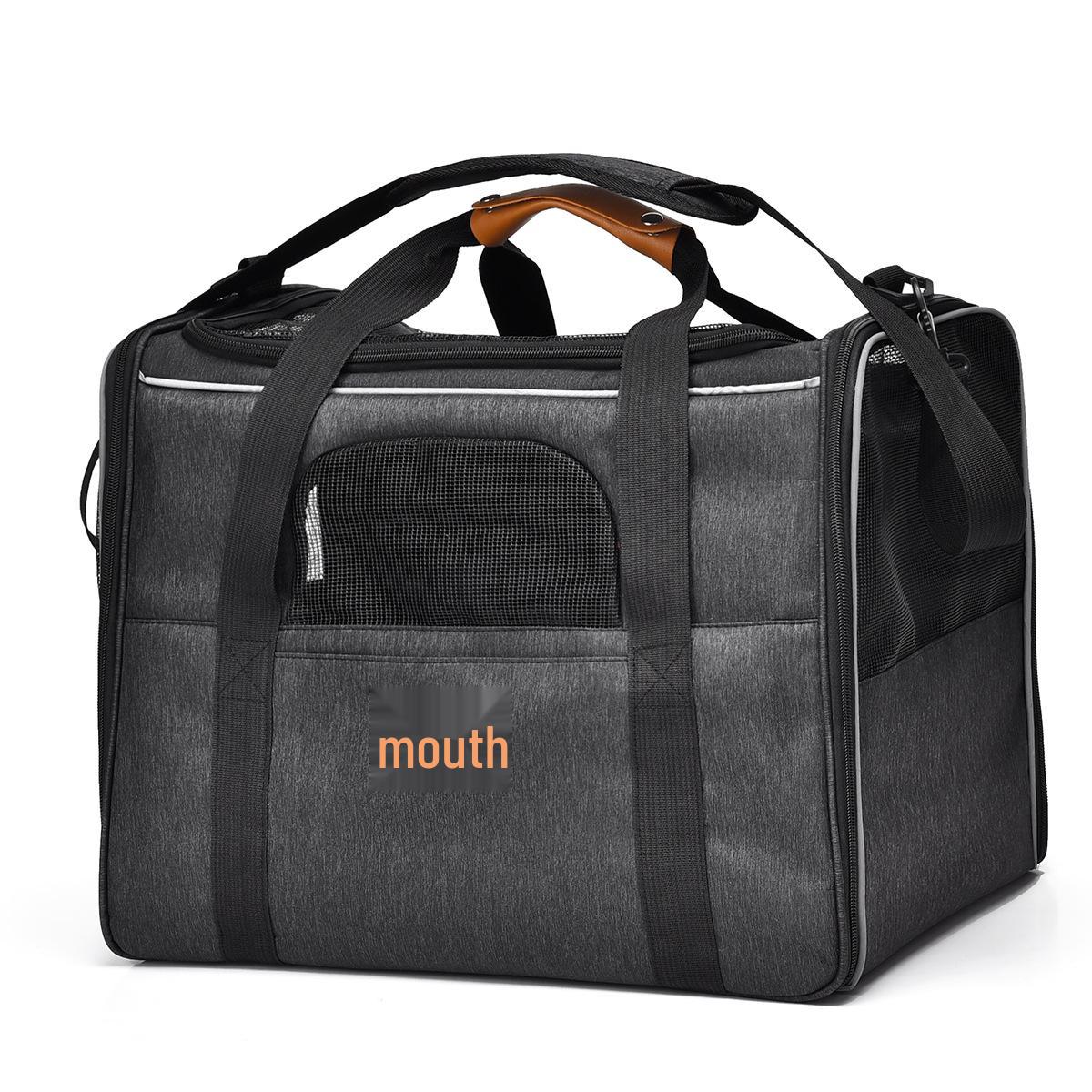 

Портативный Складной Рюкзак для Кошек - Дышащий, Одноплечевой, Большой Вместимости, Ручная Переноска для Питомцев 45cm x 35cm x 33cm черный серый