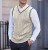 Men's Knitted Vest, Sleeveless, Casual V-neck, Thickened Waistcoat