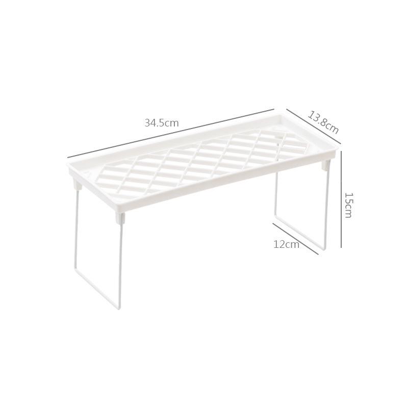 Foldable Wrought Iron Tiered Shelf Divider - Dormitory & Desktop Storage Rack