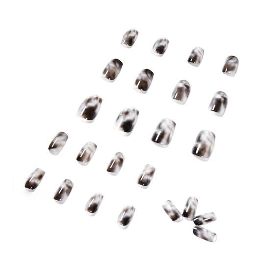 Natural Fake Nail DIY Dark Fit Style Smudge-Free Perfect Smudged Easy Nail Art Fake