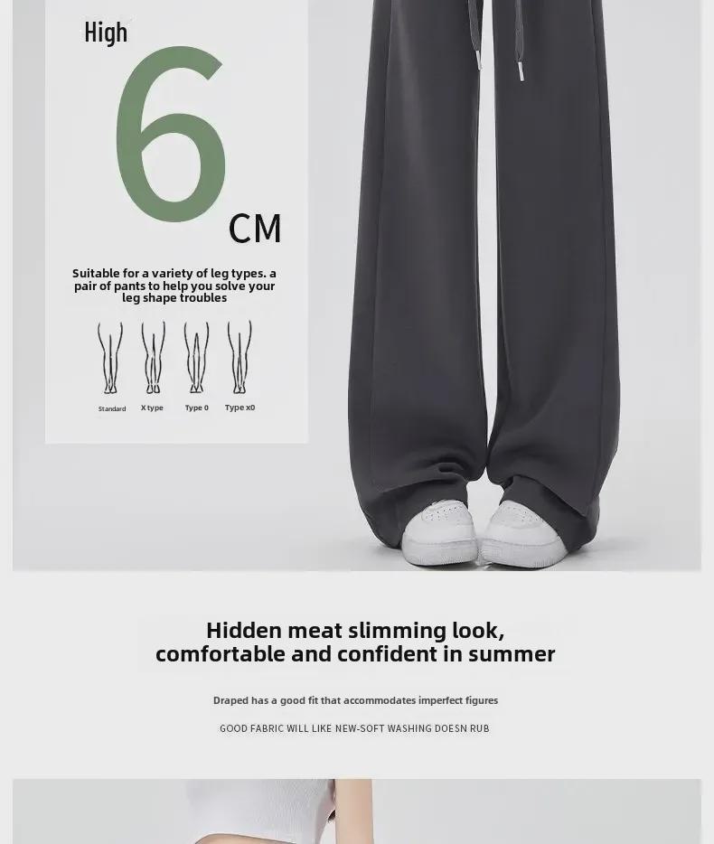 Women's 2024 Spring/Autumn High-Waist Wide-Leg Sweatpants - LuLu Trendy Comfort Pants