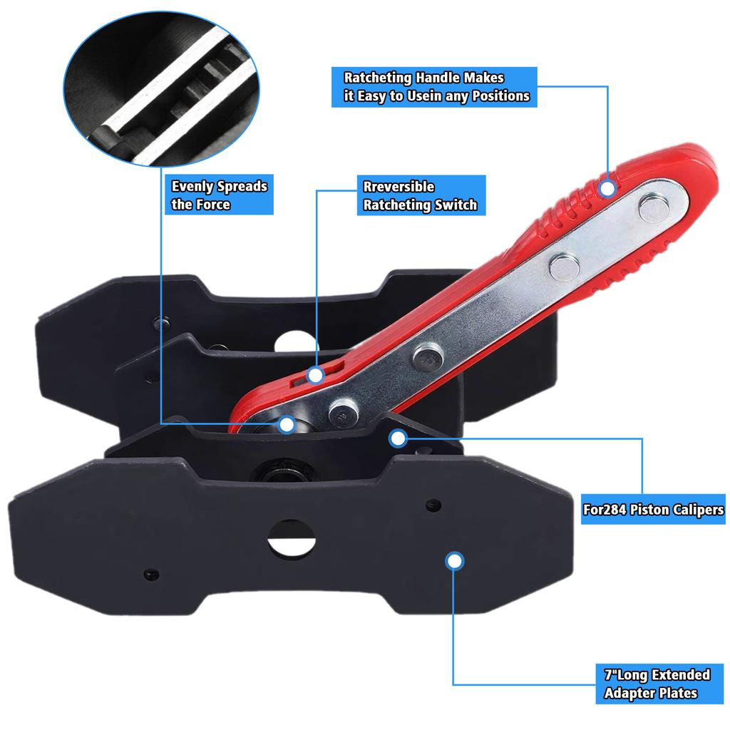Car brake caliper pressure tool 360 degree swing ratchet wrench disc brake caliper piston expander