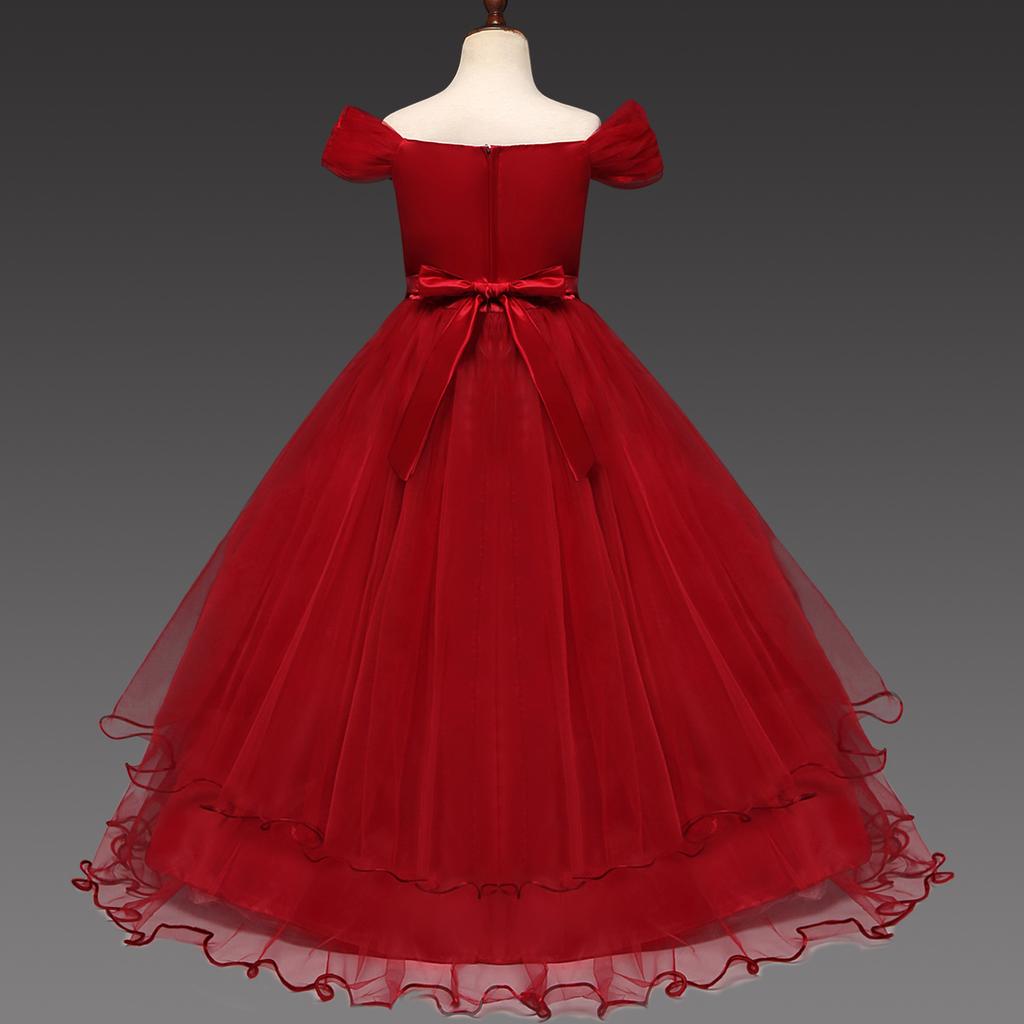 Vestido de Verano para Niñas Bordado Vestido de Princesa para Dama de Honor Niños para Niñas Fiesta Infantil Vestido de Boda
