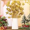 24 Pcs Glitter Star Picks 14.5 Inch Sparkly Star Stem Christmas Star Tree Picks Twinkle Star Sticks Foam Vase Decoration for Christmas Birthday Party