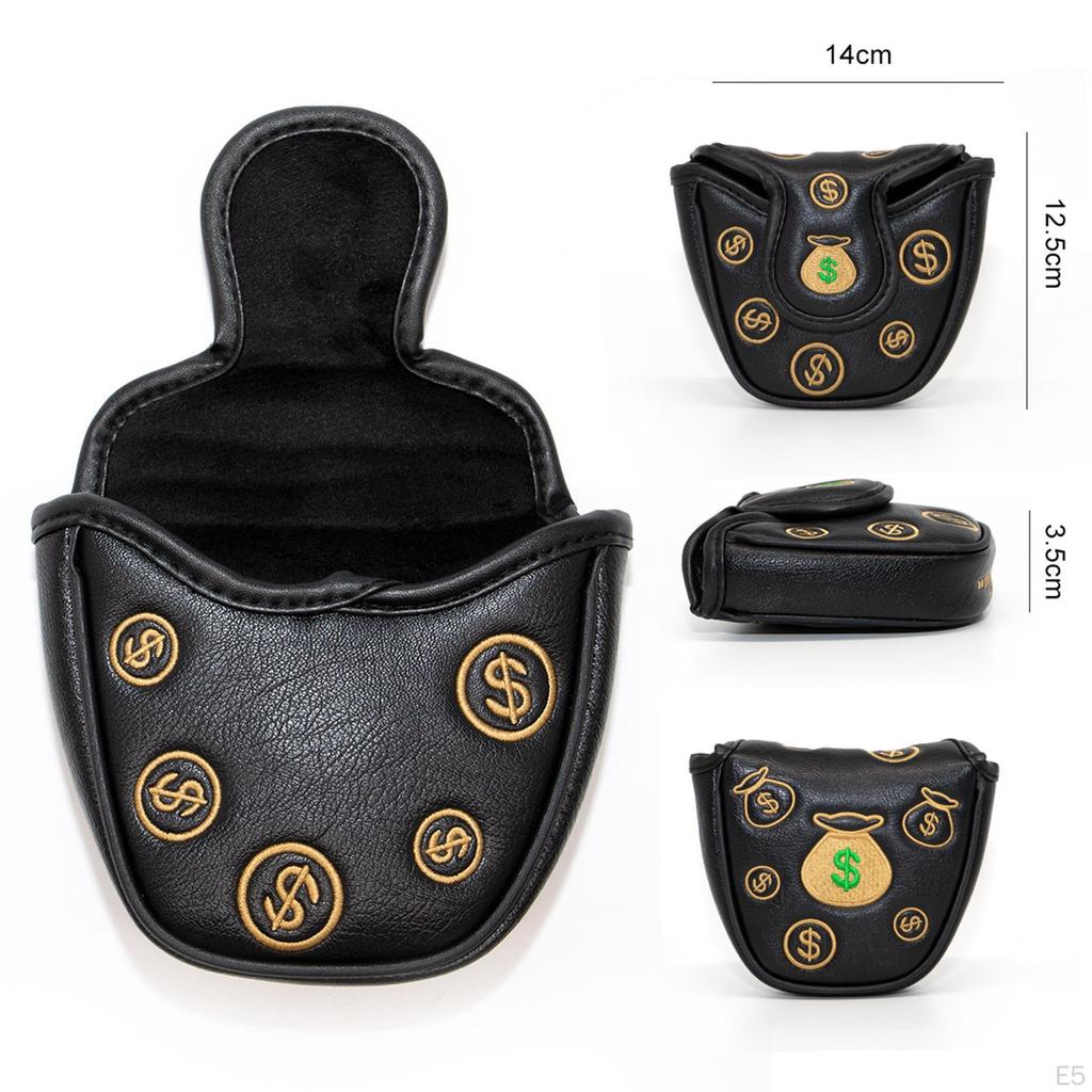 Durable Golf Mallet Putter Head Cover, Club Headcovers, Embroidery Wrap Easy for Golfers Women