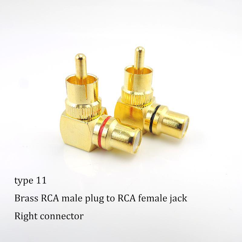 2pcs RCA Male Female To 2rca 3rca Male Female RCA Connector Splitter Adapter AV Video Audio T Plug RCA 2 3 Way Right Angel A1