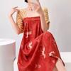 Improved Hanfu short-sleeved cotton and silk nightgown women's summer cotton and silk can be worn outside fairy air artificial cotton loungewear natio