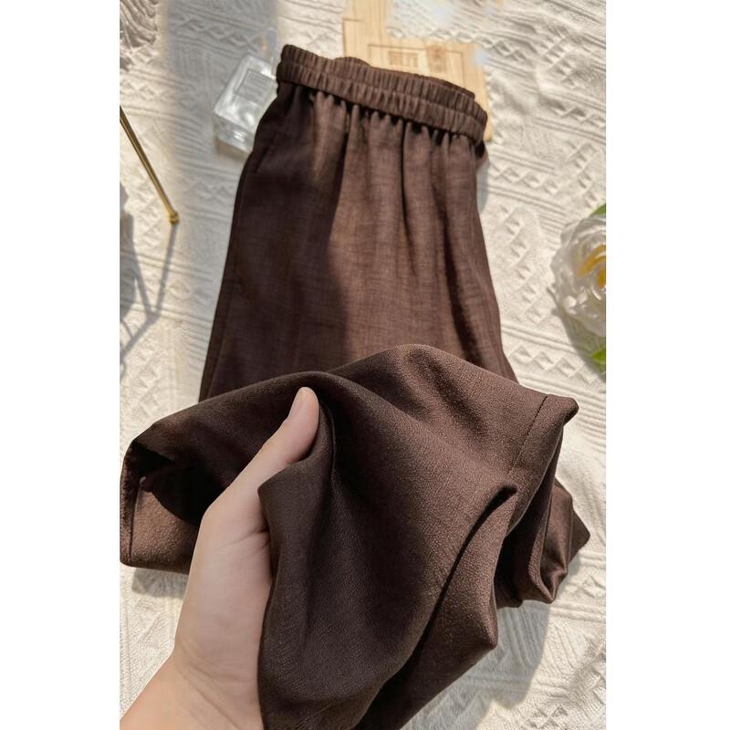 Demana Women s Linen Lyocell Blend Cropped Carrot Pants S