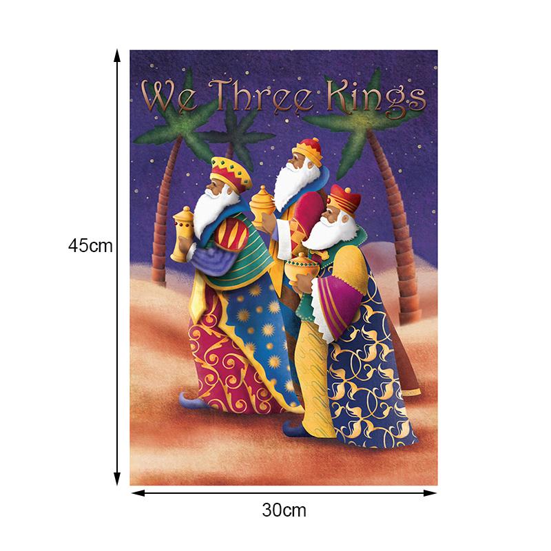 We Three Kings Colorful Wise Men Christmas House Garden Flag Yard Banner