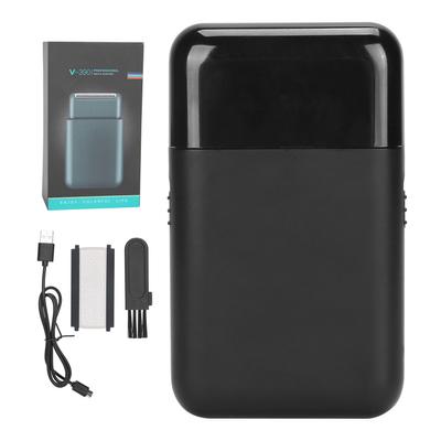 Afeitadora Eléctrica Recargable USB Viaje Portátil Hombres Afeitadora de Láminas Recortadora de Barba (Negro)