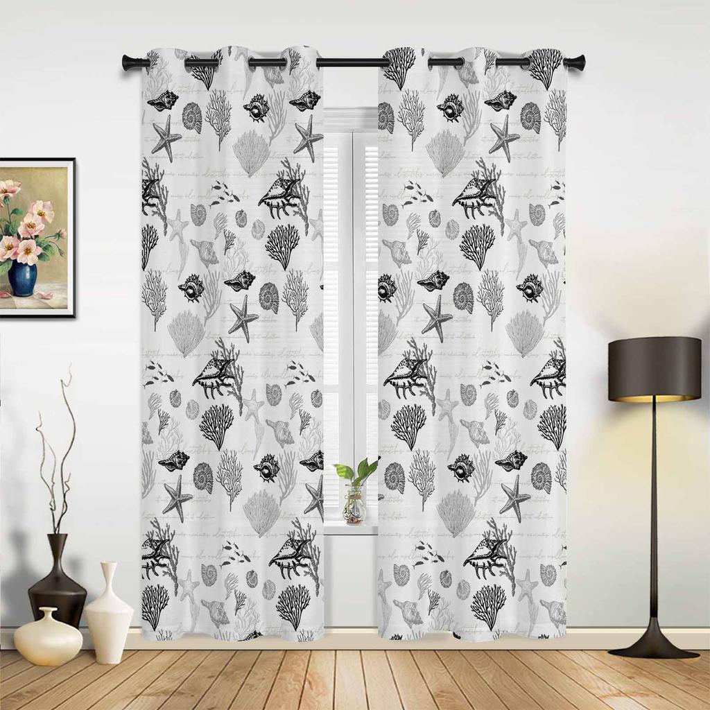 Bandana Paisley Black White Window Curtains Home Decoration Living Room Kid Drapes Cortinas Kitchen Bedroom Made Of Polyester Area Decor