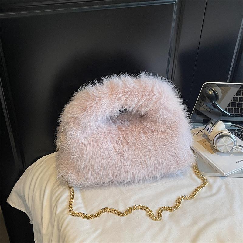 Geantă de mână plușată cu imprimeu leopard pentru femei, geantă de umăr/crossbody la modă, casual, de toamnă