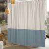 Minimalist Shower Curtain Neutral Two Tone Color Block Waterproof Bath Curtain For Bathroom Decor Polyester Fabric With Hooks