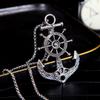Pirate Anchor Pendant Necklace, Men's Punk Style Titanium Steel Jewelry
