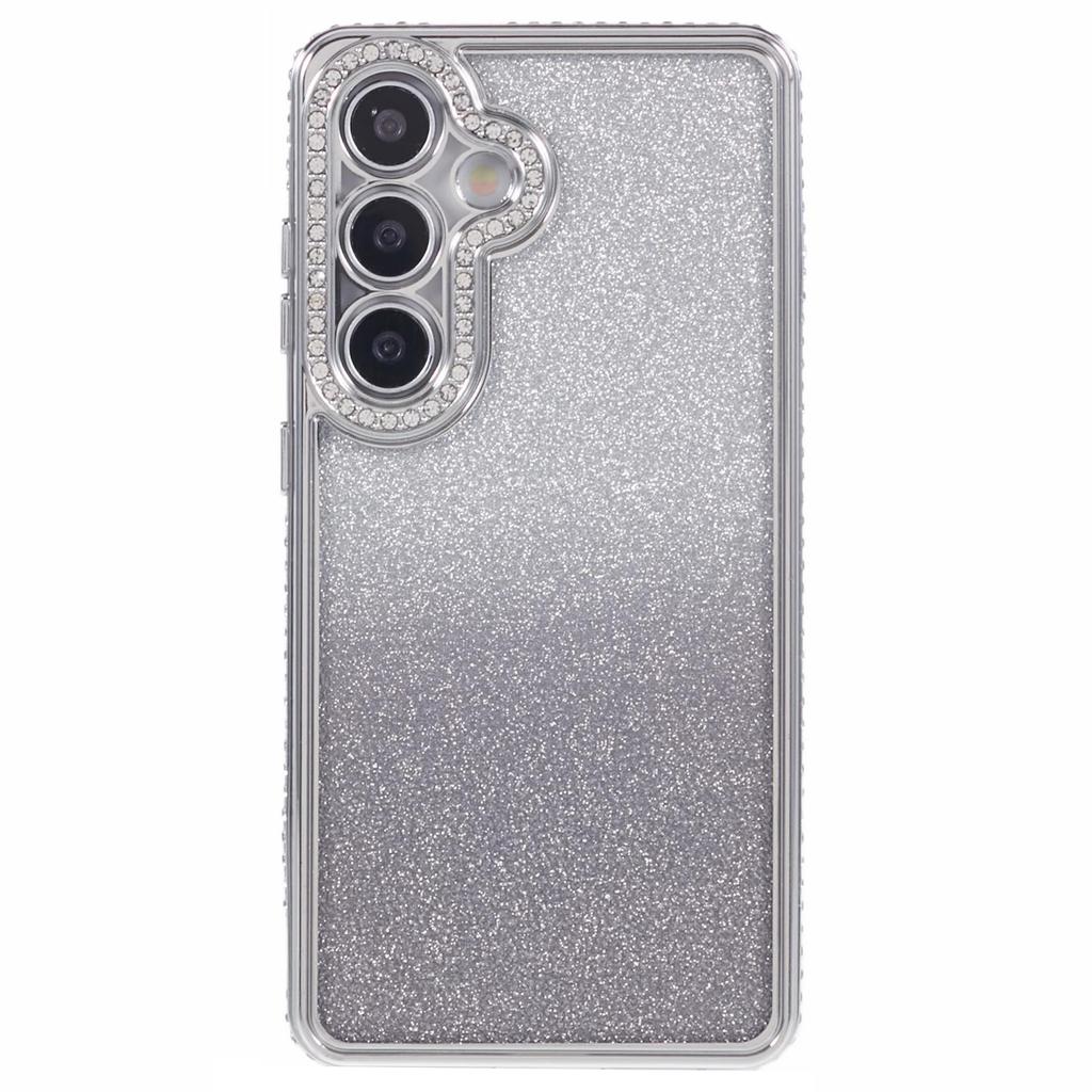 For Samsung Galaxy S24+ Case Gradient TPU Phone Cover Rhinestones Decor