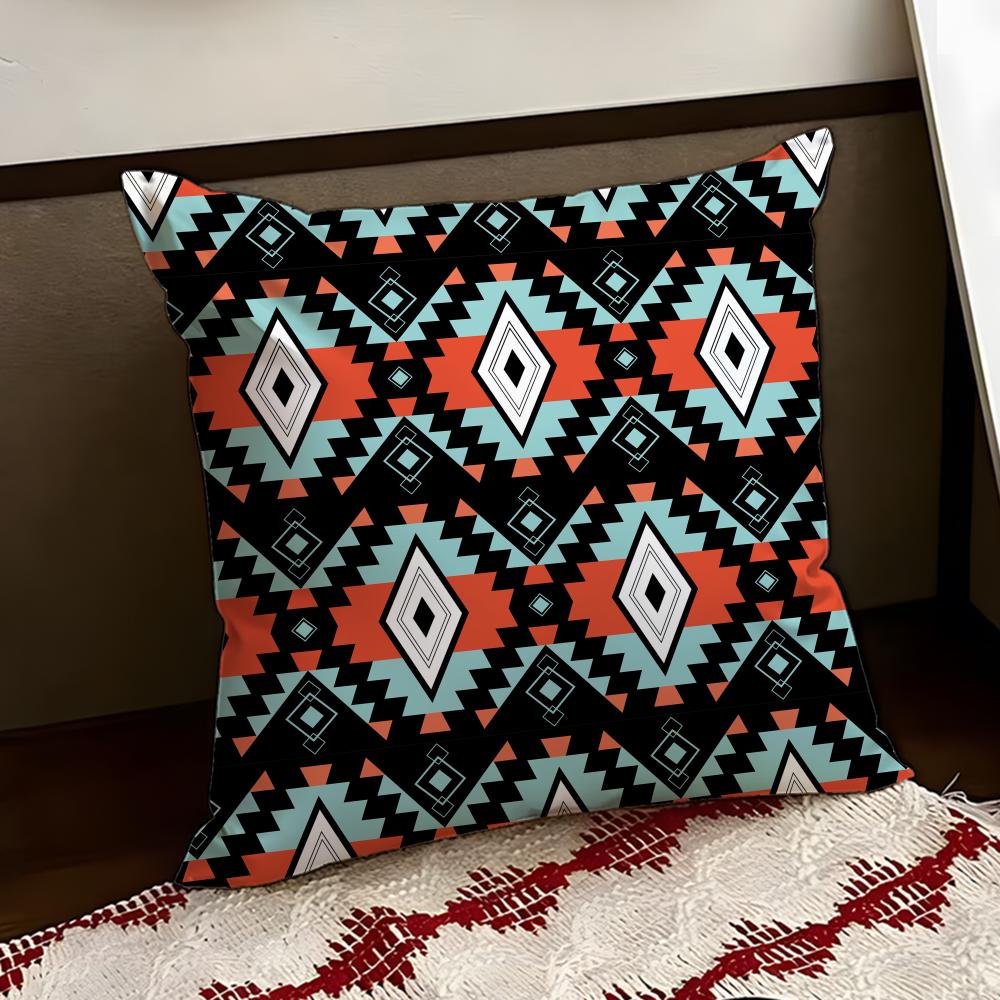 Native Fabric Pattern Cushion Cover Reversible Soft Durable Pillow Cover Home  Car MultiScene Use for Daily Comfort