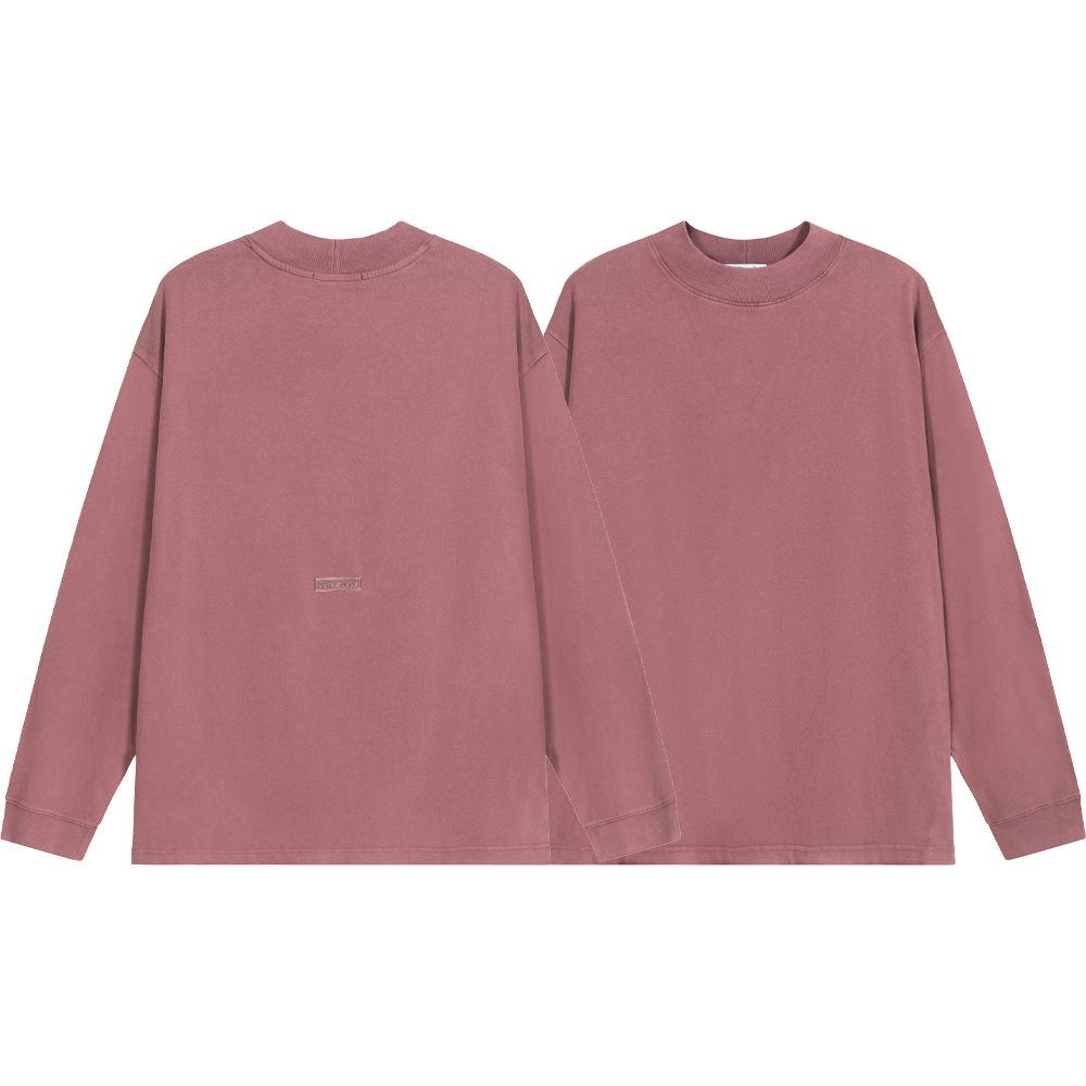 

Футболка свободного кроя с длинным рукавом и круглым вырезом в стиле ретро унисекс с потертостями и однотонным принтом Extra Large