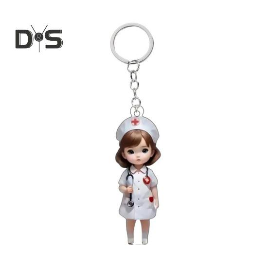 Nurse Keychain Pendant Symbol of Thanks Appreciation Nurse-themed Key Accessory for Medical Assistants Graduates