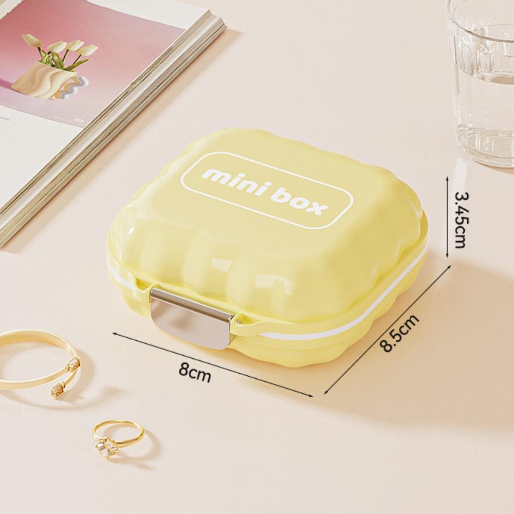 

New Mini Portable Storage Box Moisture-proof 7 Grids Trinkets Storage Case Sealed Medicine Box жовтий