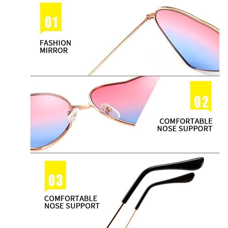 Retro Metall Liebes-Sonnenbrille Pfirsichherz Ozean-Sonnenbrille KTB