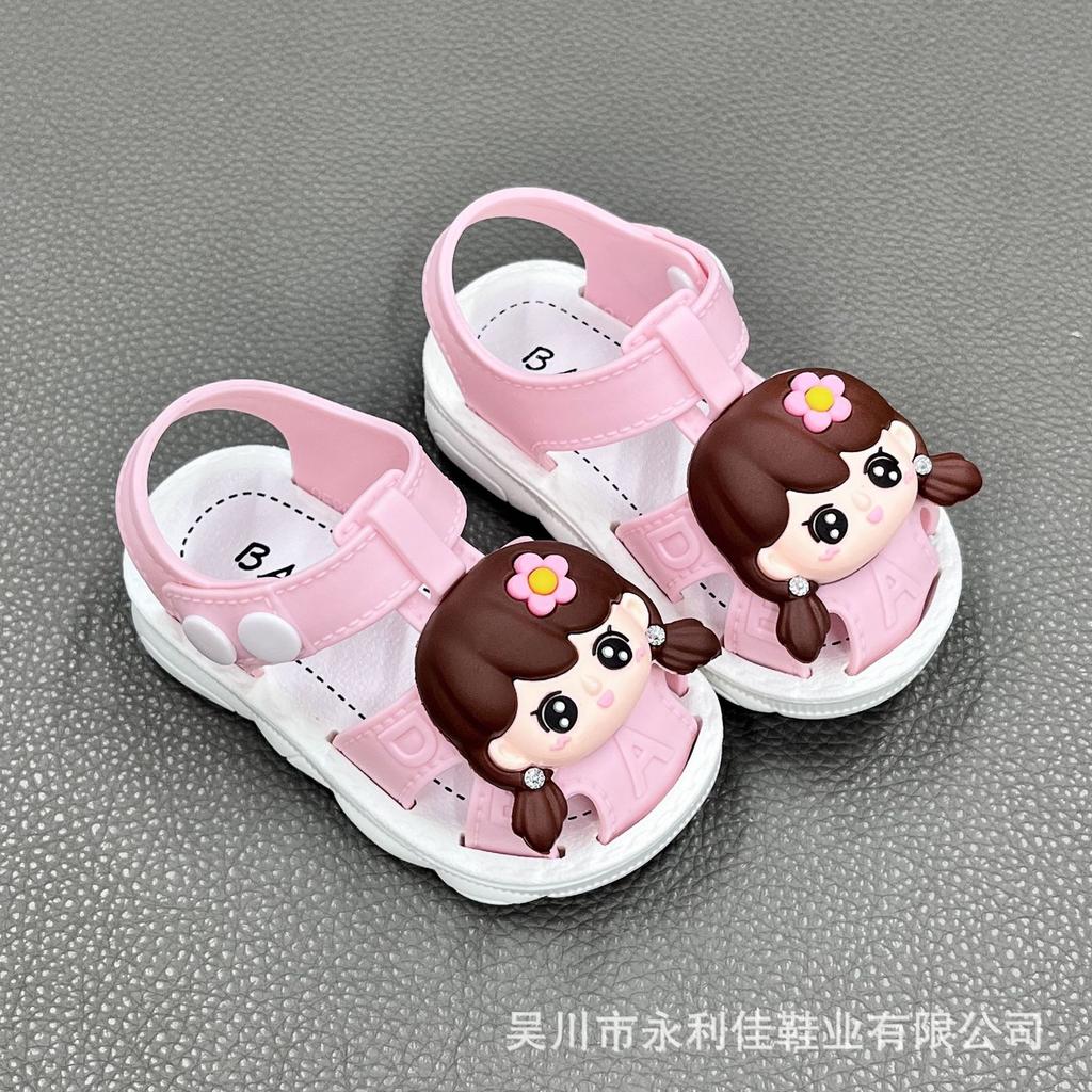 Cute Summer Sandals for Girls, Little Girls' Baby Anti-slip Shoes, Soft-soled Toddler Closed-toe Shoes, Princess Sandals for Girls