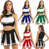Cheerleading-Uniform-Outfit-Set für Damen, ärmelloses Crop-Top für Schulmädchen mit Faltenrock