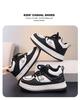 Children's Leather Casual Warm Cotton Sports Shoes - Autumn/Winter Versatile Campus Style.