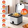 Electric Deep Fryer, 2.5 Liters Oil Capacity, Small Deep Fryer with Non Stick Basket for Home Use, Cool Touch Sides Easy To Clean (silver)