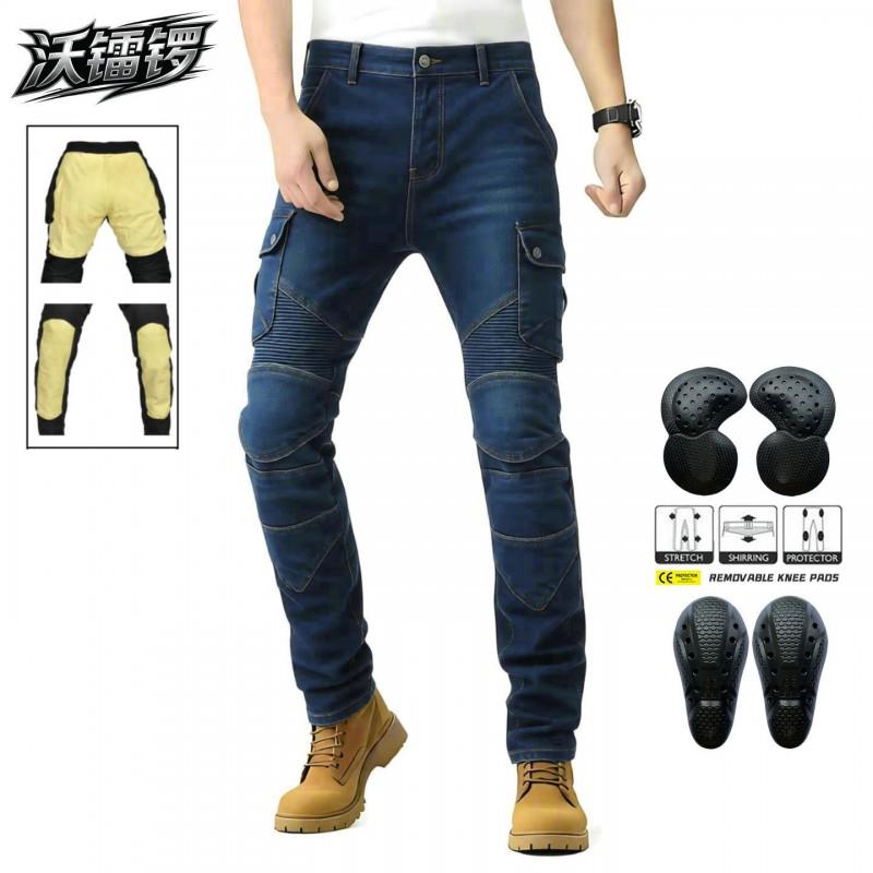 Kevlar Motorcycle Riding Jeans Tactical Vintage Protective Pants Men Waterproof Fall Use