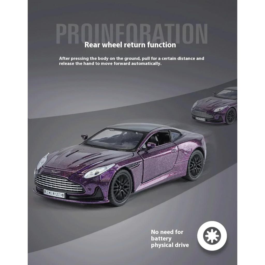 1/32 Martin DB12 GT Supercar Alloy Diecast Metal Model Car Sound and Light Hobby Collectibles Ornaments Birthday Gift Boys