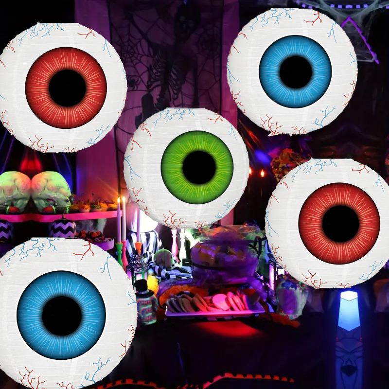 1PC Eyeball Lanterns Outdoor Decor Spooky Parties & Festive Occasions Paper Lanterns Halloween Decorations Red Halloween 10 Inch