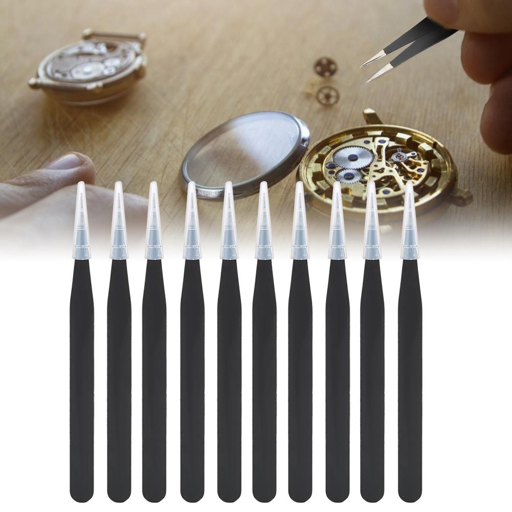 Zestaw 10 szt. Pęsety ze stali nierdzewnej antystatyczne o wysokiej precyzji narzędzie do napraw domowych