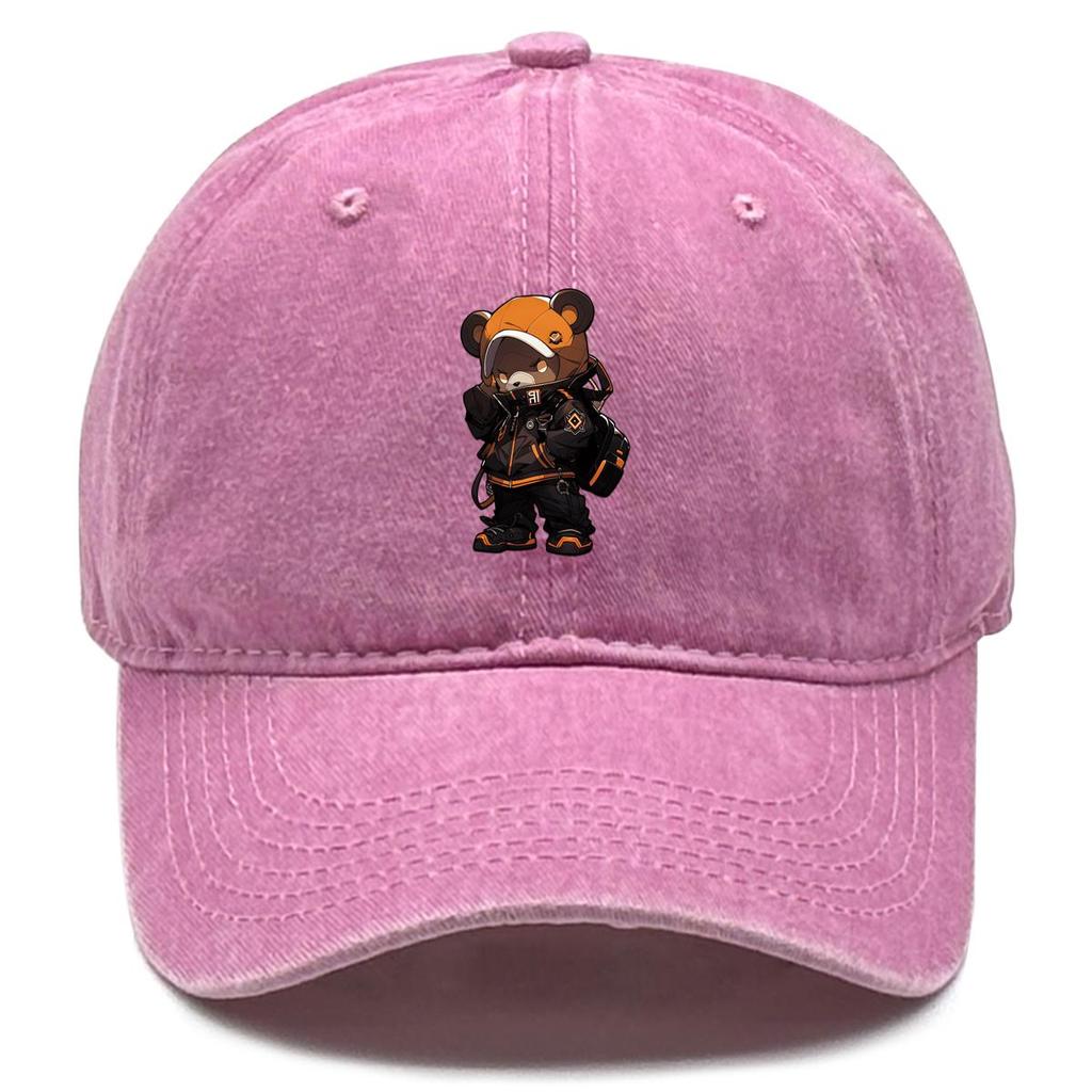 Coole Bären-Print Snapback Sonnenhut, Tier Damenmütze Einfarbig Slouchy Unisex Leicht Verstellbar Sonnenhut